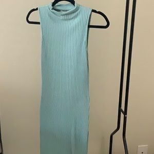 Fitted Teal Body-con Long Dress